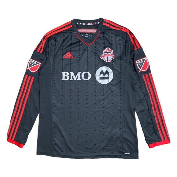 adidas Other - Toronto FC Adidas 2014 MLS Long Sleeve Away Soccer Jersey Kit Onyx Mens XL